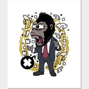 gorilla businessman Posters and Art